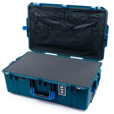 Pelican 1595 Air Case, Indigo with Blue Handles & Latches Pick & Pluck Foam with Combo-Pouch Lid Organizer ColorCase 015950-0301-500-121