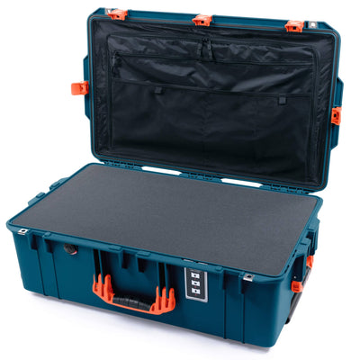 Pelican 1595 Air Case, Indigo with Orange Handles & Latches Pick & Pluck Foam with Combo-Pouch Lid Organizer ColorCase 015950-0301-500-151