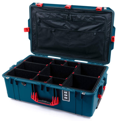 Pelican 1595 Air Case, Indigo with Red Handles & Latches TrekPak Divider System with Combo-Pouch Lid Organizer ColorCase 015950-0320-500-321