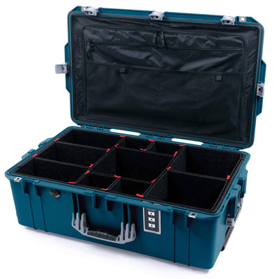 Pelican 1595 Air Case, Indigo with Silver Handles & Latches TrekPak Divider System with Combo-Pouch Lid Organizer ColorCase 015950-0320-500-181