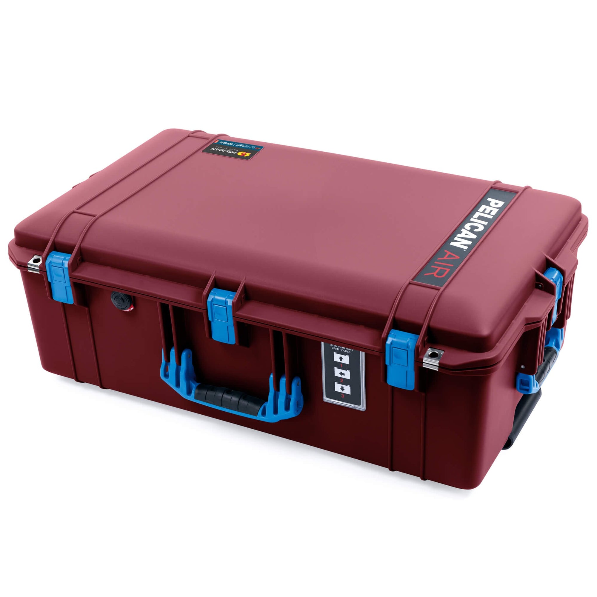 Pelican 1595 Air Case, Oxblood with Blue Handles & Latches ColorCase 