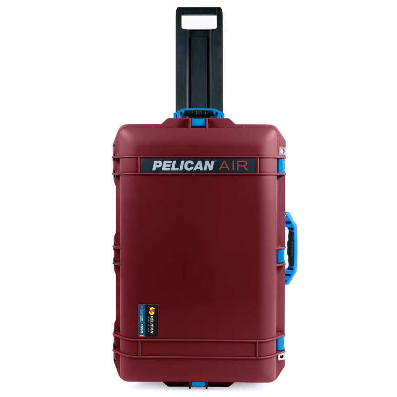 Pelican 1595 Air Case, Oxblood with Blue Handles & Latches ColorCase 