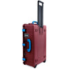 Pelican 1595 Air Case, Oxblood with Blue Handles & Latches ColorCase