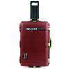 Pelican 1595 Air Case, Oxblood with Lime Green Handles & Latches ColorCase