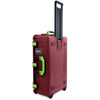 Pelican 1595 Air Case, Oxblood with Lime Green Handles & Latches ColorCase