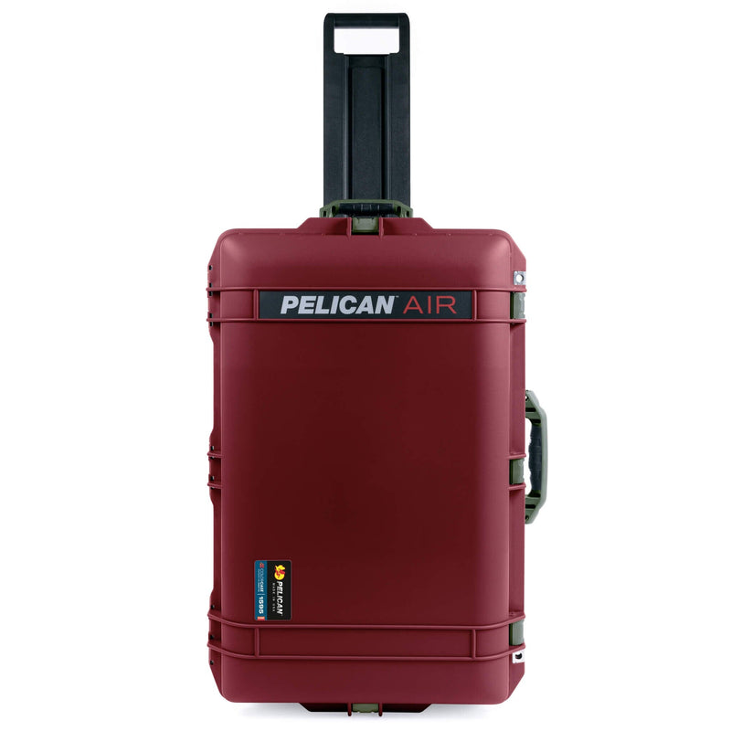 Pelican 1595 Air Case, Oxblood with OD Green Handles & Latches ColorCase 