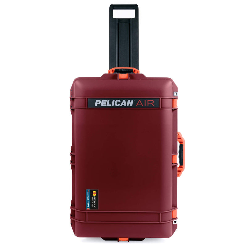 Pelican 1595 Air Case, Oxblood with Orange Handles & Latches ColorCase 