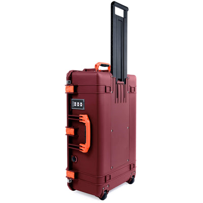 Pelican 1595 Air Case, Oxblood with Orange Handles & Latches ColorCase