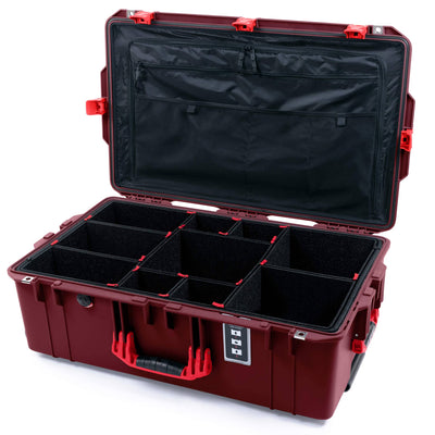 Pelican 1595 Air Case, Oxblood with Red Handles & Latches TrekPak Divider System with Combo-Pouch Lid Organizer ColorCase 015950-0320-510-321