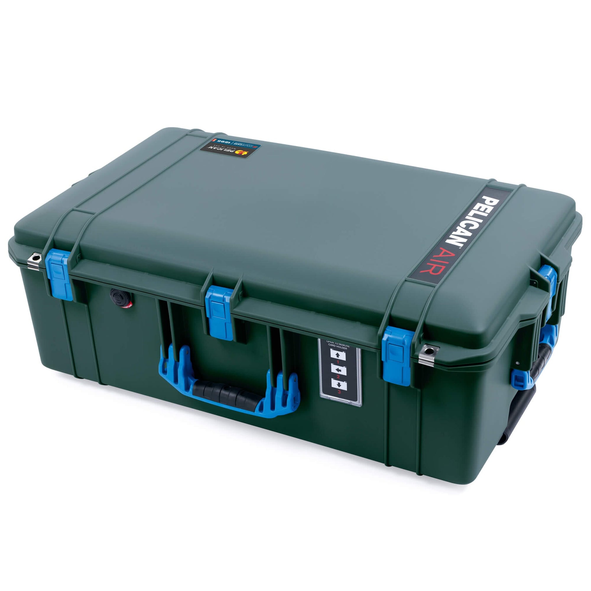 Pelican 1595 Air Case, Trekking Green with Blue Handles & Latches ColorCase 