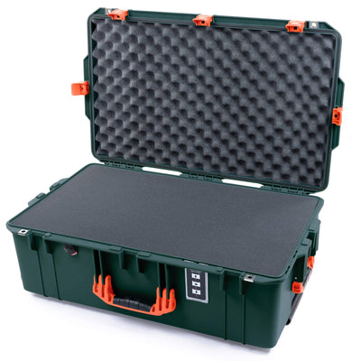 Pelican 1595 Air Case, Trekking Green with Orange Handles & Latches Pick & Pluck Foam with Convoluted Lid Foam ColorCase 015950-0001-560-151