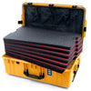 Pelican 1595 Air Case, Yellow with Black Handles & Push-Button Latches Custom Tool Kit (6 Foam Inserts with Mesh Lid Organizer) ColorCase 015950-0160-240-110