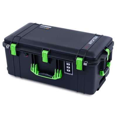 Pelican 1606 Air Case, Black with Lime Green Handles & Latches ColorCase