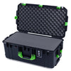 Pelican 1606 Air Case, Black with Lime Green Handles & Latches Pick & Pluck Foam with Convolute Lid Foam ColorCase 016060-0001-110-301