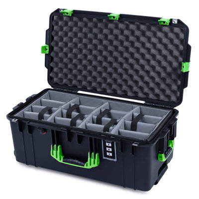 Pelican 1606 Air Case, Black with Lime Green Handles & Latches ColorCase