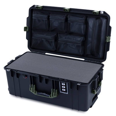 Pelican 1606 Air Case, Black with OD Green Handles & Latches ColorCase