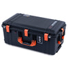 Pelican 1606 Air Case, Black with Orange Handles & Latches ColorCase