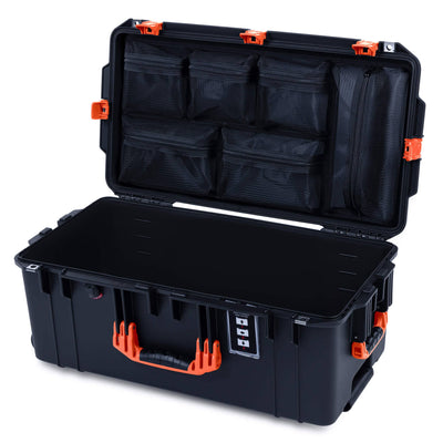 Pelican 1606 Air Case, Black with Orange Handles & Latches ColorCase