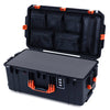 Pelican 1606 Air Case, Black with Orange Handles & Latches ColorCase