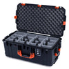 Pelican 1606 Air Case, Black with Orange Handles & Latches ColorCase