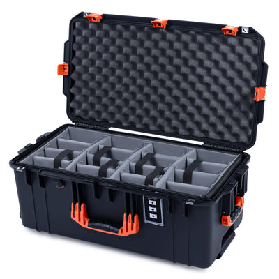 Pelican 1606 Air Case, Black with Orange Handles & Latches ColorCase