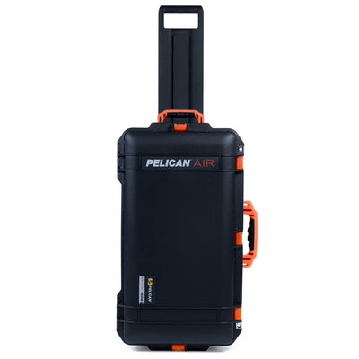 Pelican 1606 Air Case, Black with Orange Handles & Latches ColorCase