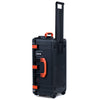 Pelican 1606 Air Case, Black with Orange Handles & Latches ColorCase