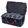 Pelican 1606 Air Case, Black with Red Handles & Latches ColorCase