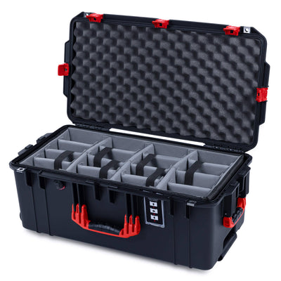 Pelican 1606 Air Case, Black with Red Handles & Latches ColorCase