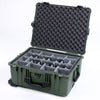 Pelican 1610 Case, OD Green with Black Handles and Latches Gray Padded Microfiber Dividers with Convoluted Lid Foam ColorCase 016100-0070-130-110