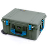 Pelican 1610 Case, OD Green with Blue Handles and Latches ColorCase