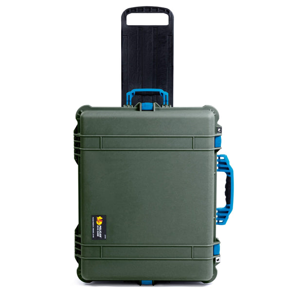 Pelican 1610 Case, OD Green with Blue Handles and Latches