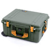 Pelican 1610 Case, OD Green with Yellow Handles and Latches ColorCase