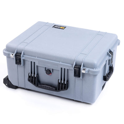 Pelican 1610 Case, Silver with Black Handles and Latches ColorCase