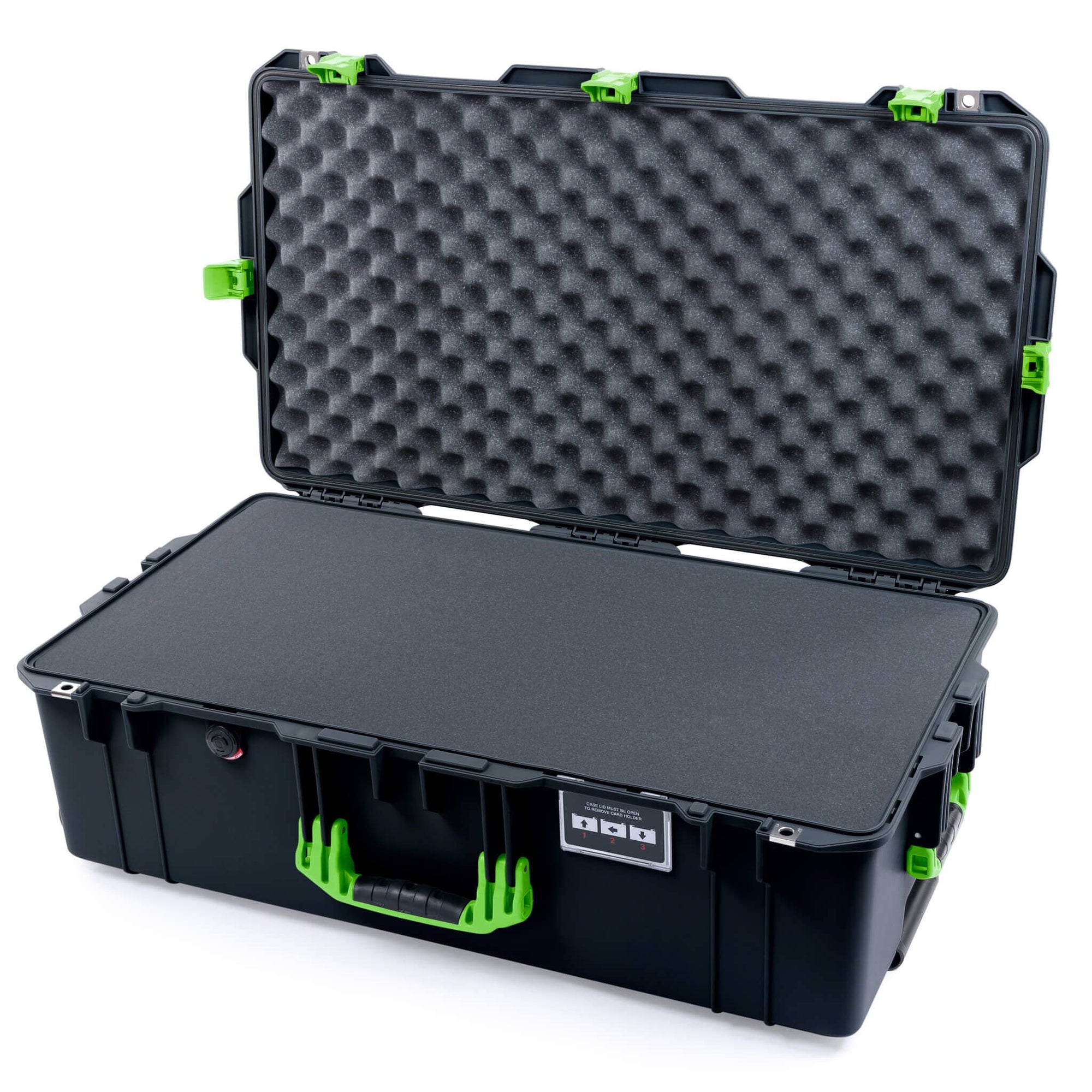 Pelican 1615 Air Case, Black with Lime Green Handles & Latches