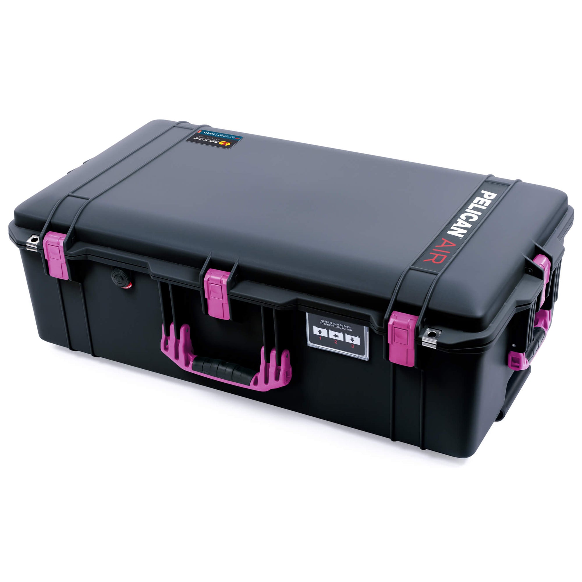 Pelican 1615 Air Case, Black with Magenta Handles & Latches ColorCase 