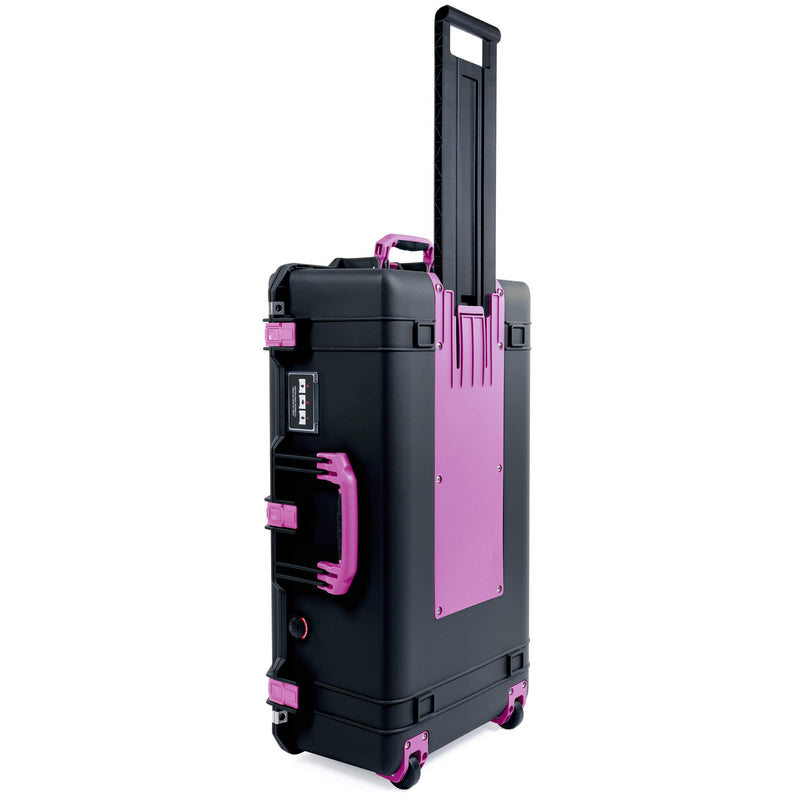 Pelican 1615 Air Case, Black with Magenta Handles, Latches & Trolley