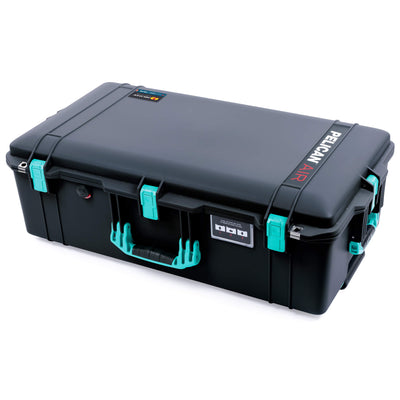 Pelican 1615 Air Case, Black with Teal Handles, Latches & Trolley ColorCase