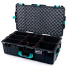 Pelican 1615 Air Case, Black with Teal Handles, Latches & Trolley TrekPak Divider System with Convoluted Lid Foam ColorCase 016150-0020-110-591-590