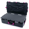 Pelican 1615 Air Case, Charcoal with Magenta Handles & Latches Pick & Pluck Foam with Combo-Pouch Lid Organizer ColorCase 016150-0301-520-401