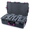 Pelican 1615 Air Case, Charcoal with Magenta Handles & Latches Gray Padded Microfiber Dividers with Convoluted Lid Foam ColorCase 016150-0070-520-401