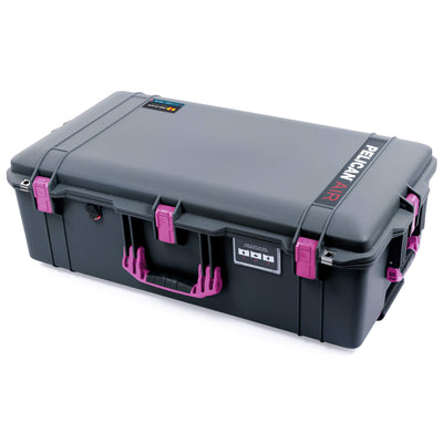 Pelican 1615 Air Case, Charcoal with Magenta Handles, Latches & Trolley