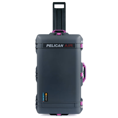 Pelican 1615 Air Case, Charcoal with Magenta Handles, Latches & Trolley