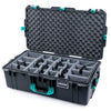 Pelican 1615 Air Case, Charcoal with Teal Handles & Latches Gray Padded Microfiber Dividers with Convoluted Lid Foam ColorCase 016150-0070-520-591