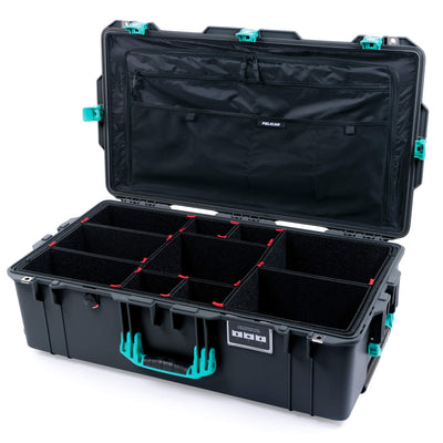 Pelican 1615 Air Case, Charcoal with Teal Handles & Latches TrekPak Divider System with Combo-Pouch Lid Organizer ColorCase 016150-0320-520-591