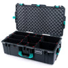 Pelican 1615 Air Case, Charcoal with Teal Handles & Latches TrekPak Divider System with Convoluted Lid Foam ColorCase 016150-0020-520-591