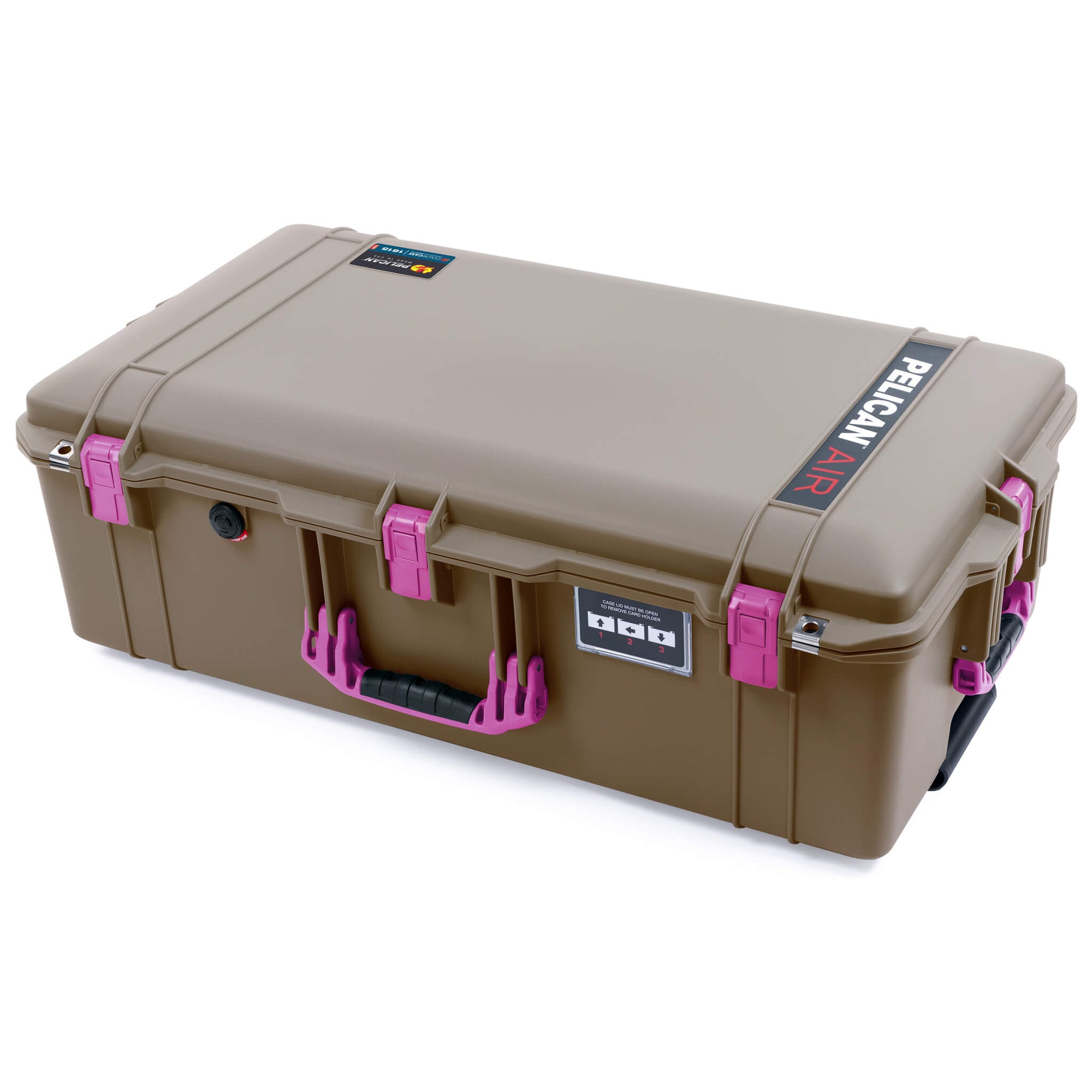 Pelican 1615 Air Case, Dark Desert Dirt with Magenta Handles & Latches ColorCase 