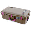 Pelican 1615 Air Case, Dark Desert Dirt with Magenta Handles, Latches & Trolley ColorCase