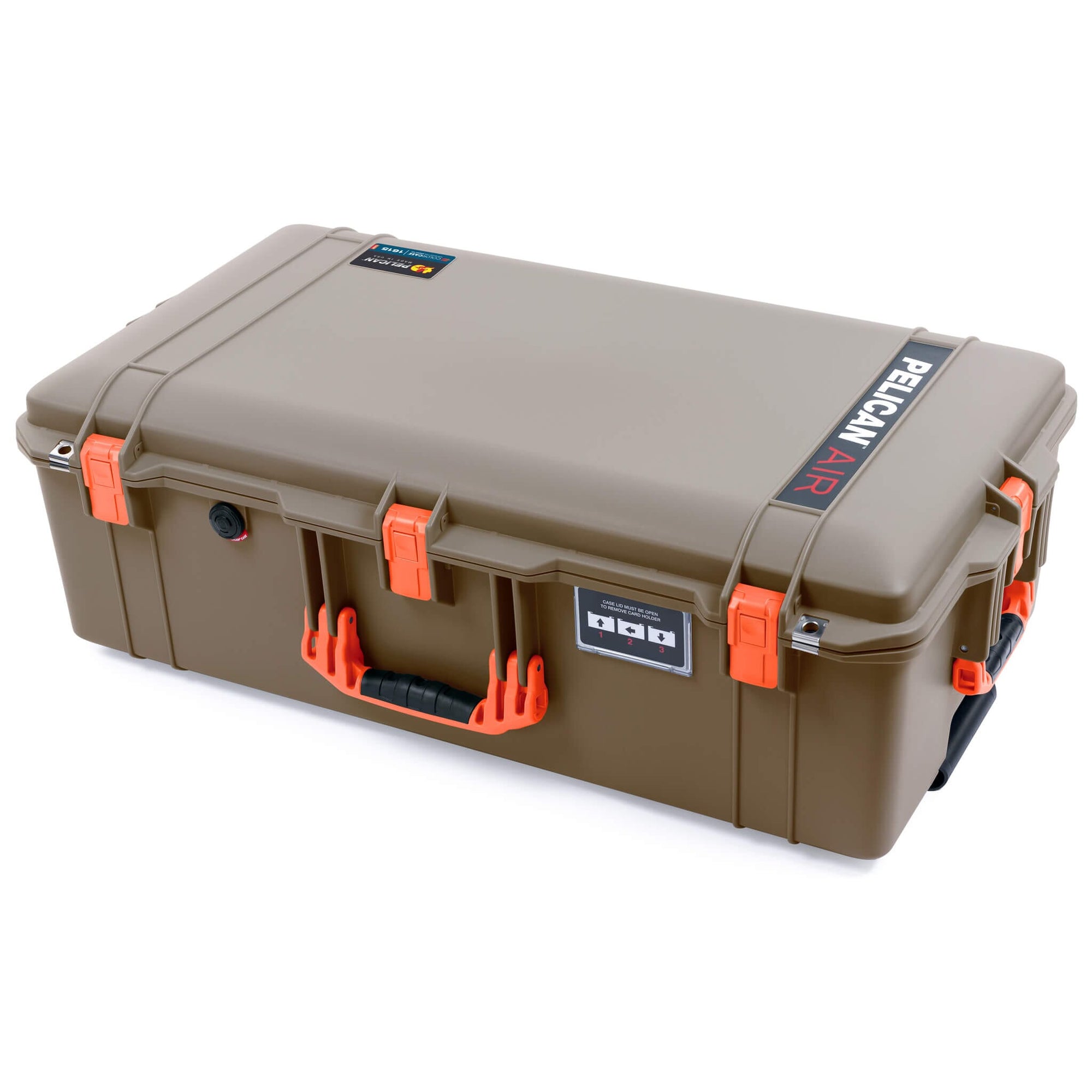 Pelican 1615 Air Case, Dark Desert Dirt with Orange Handles & Latches ColorCase 