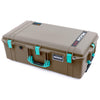 Pelican 1615 Air Case, Dark Desert Dirt with Teal Handles, Latches & Trolley